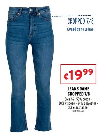 Promotions Jeans dame cropped 7-8 - Produit maison - Trafic  - Valide de 08/09/2021 à 12/09/2021 chez Trafic