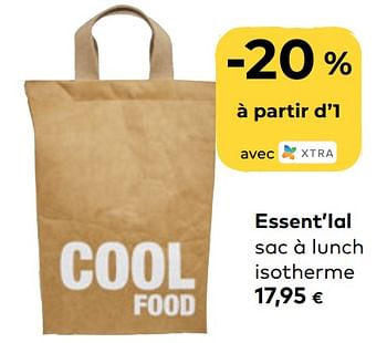 Promotions Essent’ial sac à lunch isotherme - Produit maison - Bioplanet - Valide de 08/09/2021 à 05/10/2021 chez Bioplanet