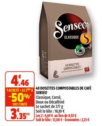 Promotions 40 dosettes compostables de café senseo - Douwe Egberts - Valide de 08/09/2021 à 19/09/2021 chez Coccinelle