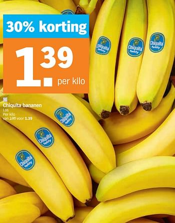 Promoties Chiquita bananen - Chiquita - Geldig van 13/09/2021 tot 19/09/2021 bij Albert Heijn