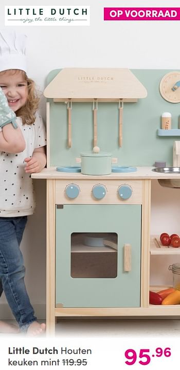 modder huren Beperkt Little Dutch Little dutch houten keuken mint - Promotie bij Baby & Tiener  Megastore