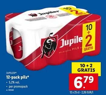 Promoties 12-pack pils - Jupiler - Geldig van 20/09/2021 tot 25/09/2021 bij Lidl