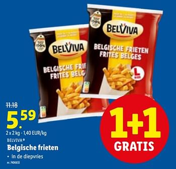 Promoties Belgische frieten - Belviva - Geldig van 20/09/2021 tot 25/09/2021 bij Lidl