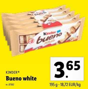 Promotions Bueno white - Kinder - Valide de 20/09/2021 à 25/09/2021 chez Lidl