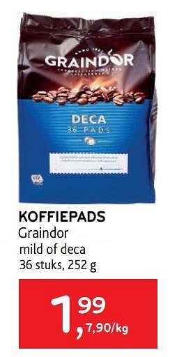 Promoties Koffiepads graindor mild of deca - Graindor - Geldig van 22/09/2021 tot 05/10/2021 bij Alvo
