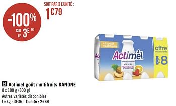 Promotions Actimel goût multifruits danone - Danone - Valide de 13/09/2021 à 26/09/2021 chez Géant Casino