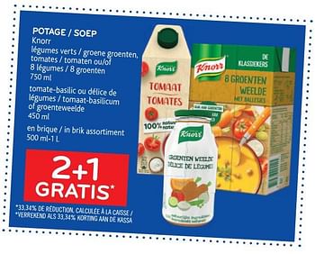 Promotions Potage knorr 2+1 gratis - Knorr - Valide de 22/09/2021 à 05/10/2021 chez Alvo