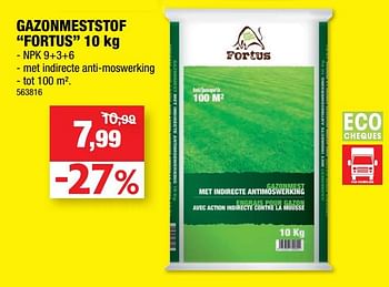 Promoties Gazonmeststof fortus - Fortus - Geldig van 08/09/2021 tot 19/09/2021 bij Hubo