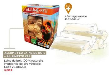 Promotions Allume feu laine de bois + allumette - Flam Up - Valide de 18/08/2021 à 31/10/2021 chez Brico Marché