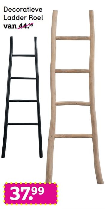 Overtollig het doel Niet genoeg Huismerk - Leen Bakker Decoratieve ladder roel - Promotie bij Leen Bakker