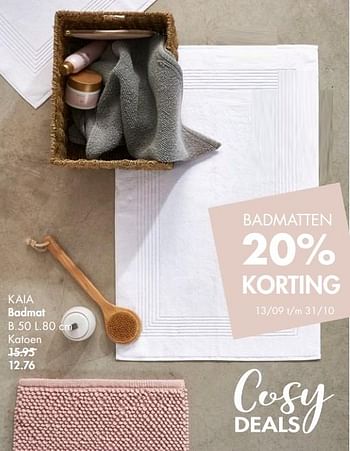 Promoties Kaia badmat - Huismerk - Casa - Geldig van 13/09/2021 tot 31/10/2021 bij Casa