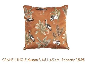Promoties Crane jungle kussen - Huismerk - Casa - Geldig van 13/09/2021 tot 31/10/2021 bij Casa