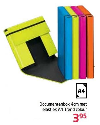 Promoties Documentenbox met elastiek a4 trend colour - Huismerk - Vavantas - Geldig van 05/09/2021 tot 19/09/2021 bij Vavantas