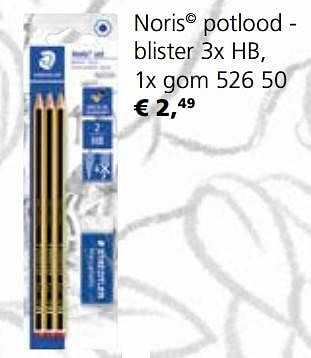 Promoties Noris potlood - blister 3x hb - Staedtler - Geldig van 05/09/2021 tot 19/09/2021 bij Vavantas
