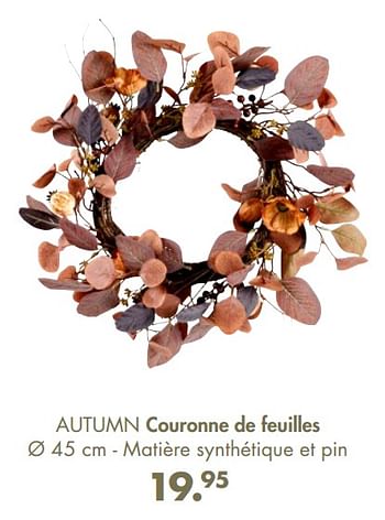 Promotions Autumn couronne de feuilles - Produit maison - Casa - Valide de 13/09/2021 à 31/10/2021 chez Casa