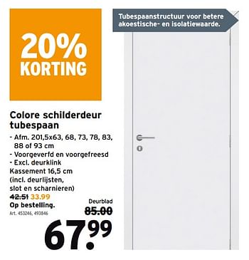 Promoties Colore schilderdeur tubespaan - Huismerk - Gamma - Geldig van 22/09/2021 tot 05/10/2021 bij Gamma