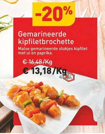 Promoties Gemarineerde kipfiletbrochette - Huismerk - Renmans - Geldig van 17/09/2021 tot 23/09/2021 bij Renmans