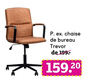 Promotions Chaise de bureau trevor - Produit maison - Leen Bakker - Valide de 13/09/2021 à 26/09/2021 chez Leen Bakker