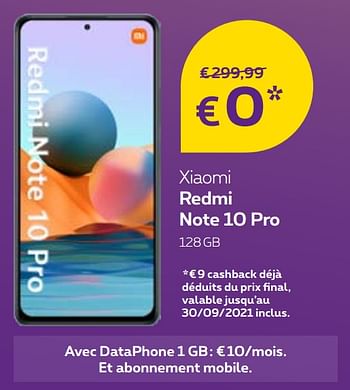 Promotions Xiaomi redmi note 10 pro 128gb - Xiaomi - Valide de 17/09/2021 à 03/10/2021 chez Proximus