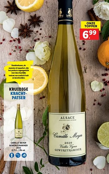 Promoties Camille meyer gewürztraminer - Witte wijnen - Geldig van 16/09/2021 tot 22/11/2021 bij Lidl