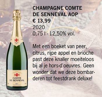 Promoties Champagne comte de senneval aop - Champagne - Geldig van 16/09/2021 tot 22/11/2021 bij Lidl