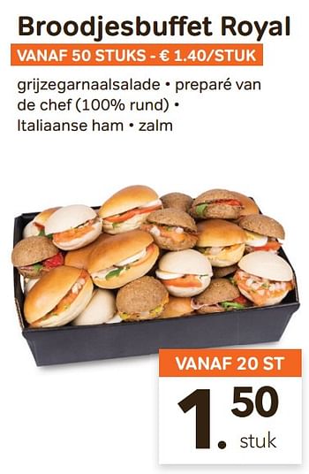 Promoties Broodjesbuffet royal - Huismerk - Bon'Ap - Geldig van 15/09/2021 tot 28/09/2021 bij Bon'Ap