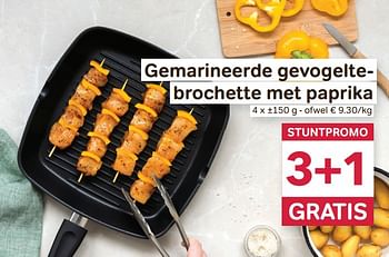 Promotions Gemarineerde gevogeltebrochette met paprika - Produit Maison - Bon'Ap - Valide de 15/09/2021 à 28/09/2021 chez Bon'Ap