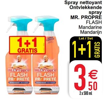 Promoties Spray nettoyant ontvlekkende spray mr. propre flash - Mr. Propre - Geldig van 21/09/2021 tot 27/09/2021 bij Cora
