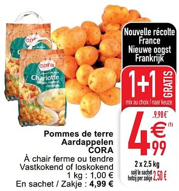 Promotions Pommes de terre aardappelen cora - Produit maison - Cora - Valide de 21/09/2021 à 27/09/2021 chez Cora