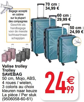 Promoties Valise trolley trolley savebag - Savebag - Geldig van 21/09/2021 tot 04/10/2021 bij Cora