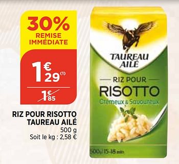 Promotions Riz pour risotto taureau ailé - Taureau Ailé - Valide de 22/09/2021 à 27/09/2021 chez Bi1