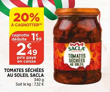 Promotions Tomates séchées au soleil sacla - Sacla - Valide de 22/09/2021 à 27/09/2021 chez Bi1
