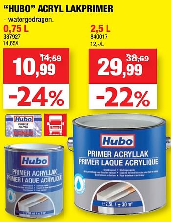 Promoties Hubo acryl lakprimer - Huismerk - Hubo  - Geldig van 22/09/2021 tot 03/10/2021 bij Hubo