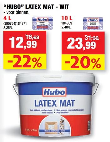 Promoties Hubo latex mat - wit - Huismerk - Hubo  - Geldig van 22/09/2021 tot 03/10/2021 bij Hubo