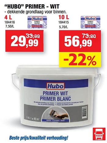 Promoties Hubo primer - wit - Huismerk - Hubo  - Geldig van 22/09/2021 tot 03/10/2021 bij Hubo