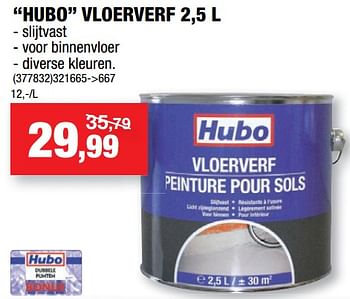 Promotions Hubo vloerverf - Produit maison - Hubo  - Valide de 22/09/2021 à 03/10/2021 chez Hubo