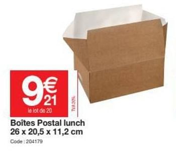 Promotions Boites postal lunch - Produit Maison - Promocash - Valide de 23/09/2021 à 23/10/2021 chez Promocash