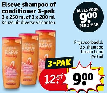 Promoties Shampoo dream long - L'Oreal Paris - Geldig van 21/09/2021 tot 26/09/2021 bij Kruidvat
