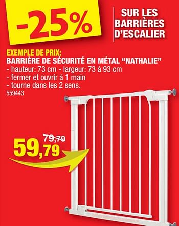 Promotions Barrière de sécurité en métal nathalie - Marque inconnue - Valide de 22/09/2021 à 03/10/2021 chez Hubo