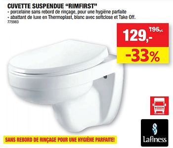 Promotions Cuvette suspendue rimfirst - Lafiness - Valide de 22/09/2021 à 03/10/2021 chez Hubo