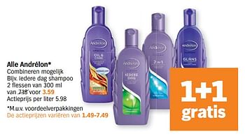 Promoties Iedere dag shampoo - Andrelon - Geldig van 20/09/2021 tot 26/09/2021 bij Albert Heijn