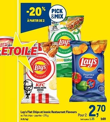 Promotions Flat chips - paprika - Lay's - Valide de 22/09/2021 à 05/10/2021 chez Makro