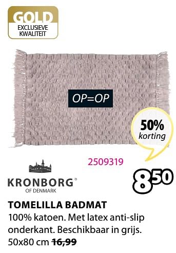 Promoties Tomelilla badmat - Kronborg - Geldig van 20/09/2021 tot 03/10/2021 bij Jysk