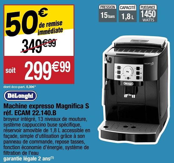 Delonghi Delonghi machine expresso magnifica s ecam 22.140.b En