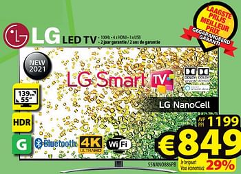 Promoties Lg led tv 55nano886pb - LG - Geldig van 22/09/2021 tot 29/09/2021 bij ElectroStock