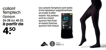 Promotions Collant temptech - Produit maison - Hema - Valide de 22/09/2021 à 05/10/2021 chez Hema