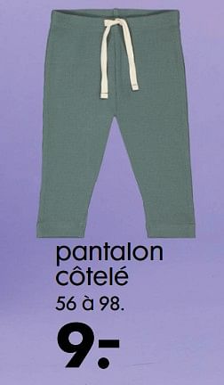 Promotions Pantalon côtelé - Produit maison - Hema - Valide de 22/09/2021 à 05/10/2021 chez Hema