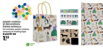Promotions Papier cadeau et décorations thème animaux - Produit maison - Hema - Valide de 22/09/2021 à 05/10/2021 chez Hema