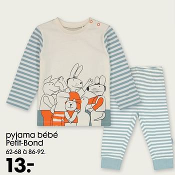 Promotions Pyjama bébé petit-bond - Produit maison - Hema - Valide de 22/09/2021 à 05/10/2021 chez Hema