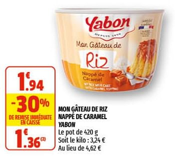 Yabon Mon Gateau De Riz Nappe De Caramel Yabon En Promotion Chez Coccinelle